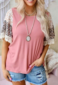 Leopard Splicing Top