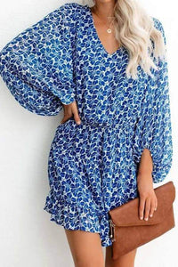 Blue Floral Lantern Dress