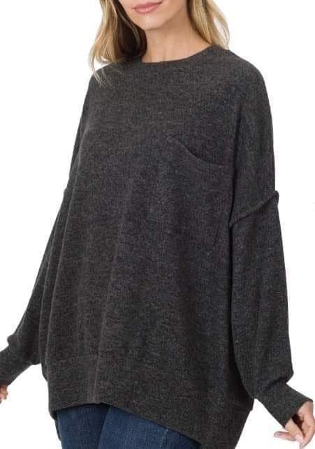 Black Drop Shoulder Sweater