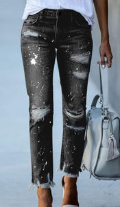 Black Ink Splash Denim Jeans Presale