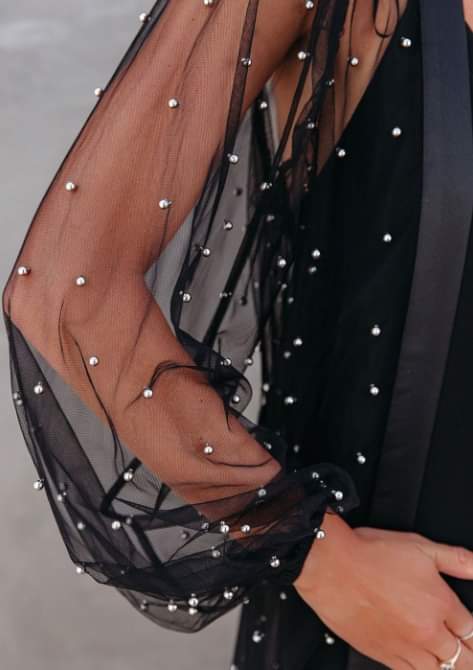 Black Sheer Embellished Duster Presale