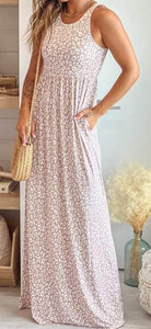 Pink Leopard Pocket Maxi Dress Presale