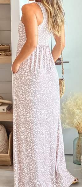 Pink Leopard Pocket Maxi Dress Presale