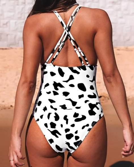 Leopard Dot Criss Cross Swimsuit Presale
