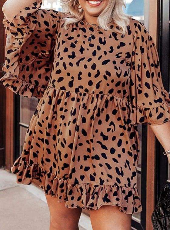 Leopard Dot Plus Size Dress Presale