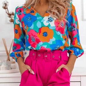Multi Color Floral Blouse Presale