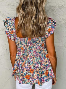 Floral Peplum Blouse Presale