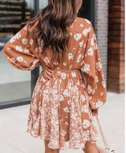 Floral Printed High Waist Dress