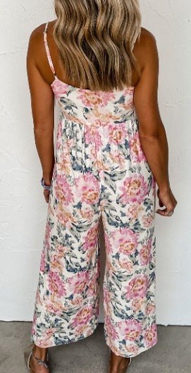 Floral Jumpsuit with Spaghetti Straps Presale