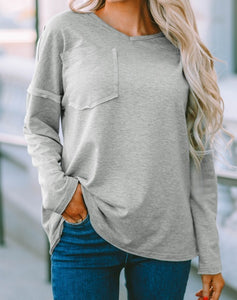 Gray Drop Sleeve Oversized Sweater