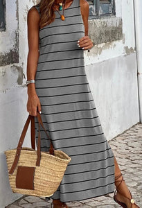 Grey Stripe Maxi Dress Presale