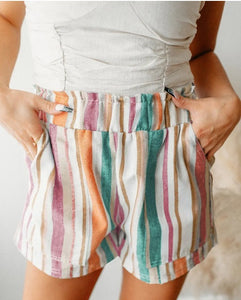 Green Vintage Striped Shorts Presale