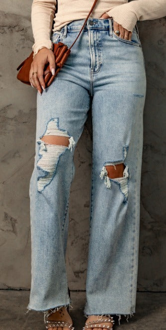 High Waisted Distressed Jeans Presale