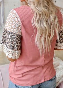 Leopard Splicing Top