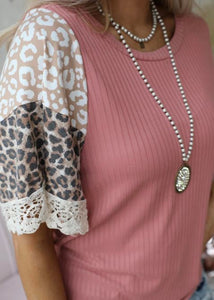 Leopard Splicing Top