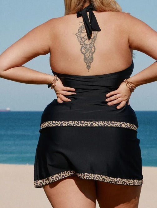 Leopard Plus Size Tankini Swim Set Presale