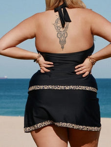 Leopard Plus Size Tankini Swim Set Presale