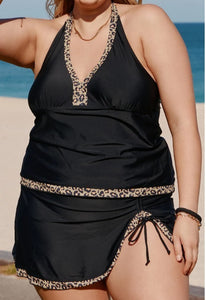 Leopard Plus Size Tankini Swim Set Presale