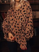 Leopard V Neck Blouse
