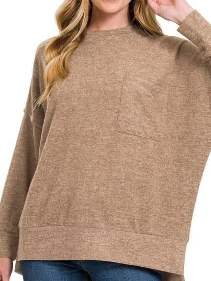 Mocha Drop Shoulder Sweater