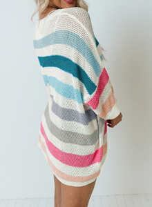 Multi Color Striped Oversized Sweater