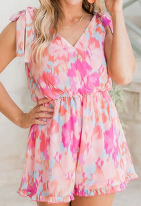 Multi Color V Neck Wrap Romper Presale