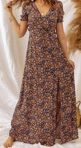Multi Color Floral Maxi Dress Presale