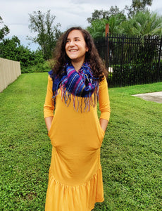 Multi- Color Long Tasseled Scarf