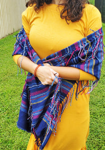 Multi- Color Long Tasseled Scarf