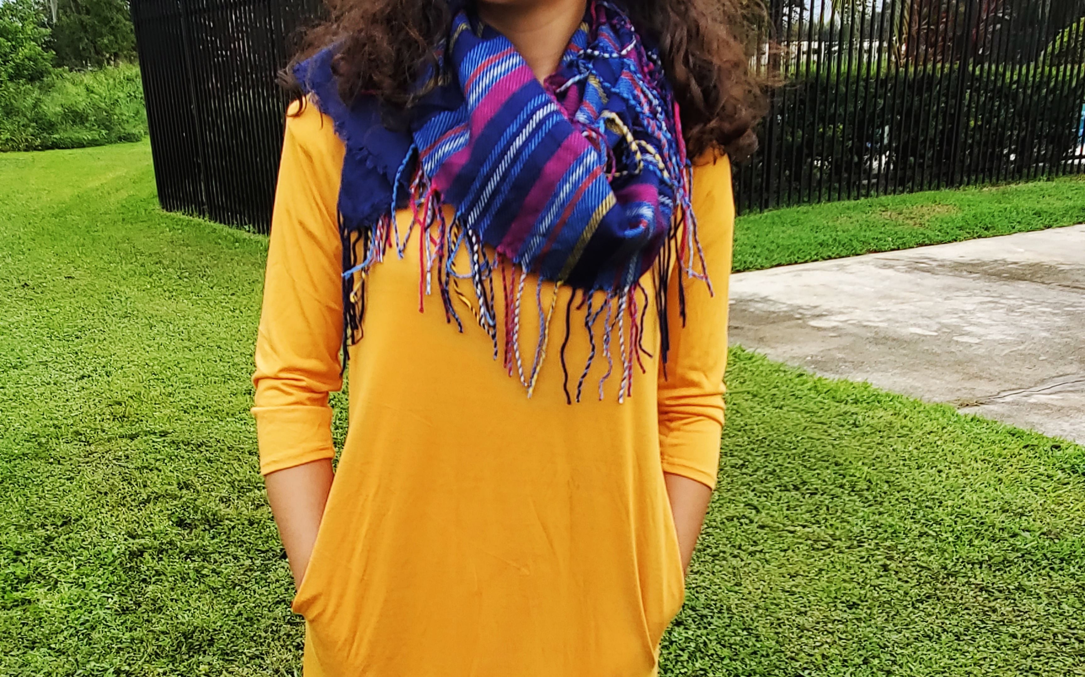 Multi- Color Long Tasseled Scarf