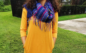 Multi- Color Long Tasseled Scarf