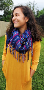 Multi- Color Long Tasseled Scarf