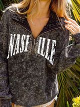 'Nashville' Mineral Wash Quarter Zip Up