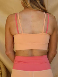 Orange Two Tone Colorblock Active Wear Set