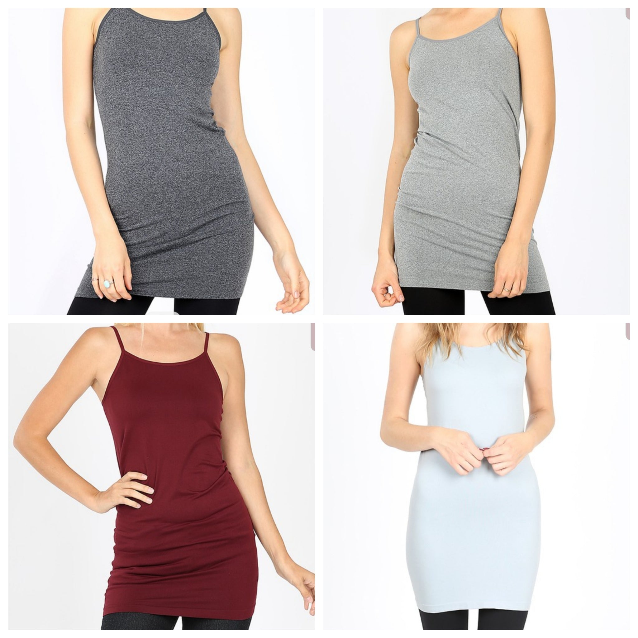 Seamless Adjustable Strap Longline Cami
