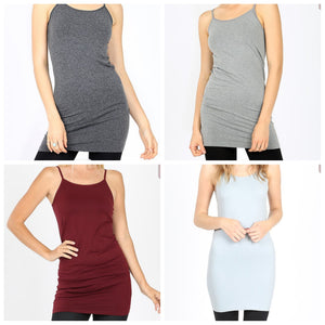 Seamless Adjustable Strap Longline Cami