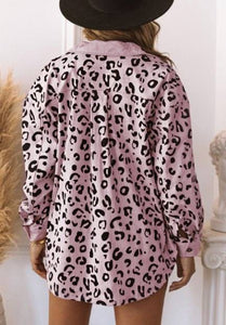 Pink Leopard Corduroy Shacket Presale