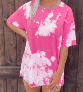 Pink Oversized Marbled Tee