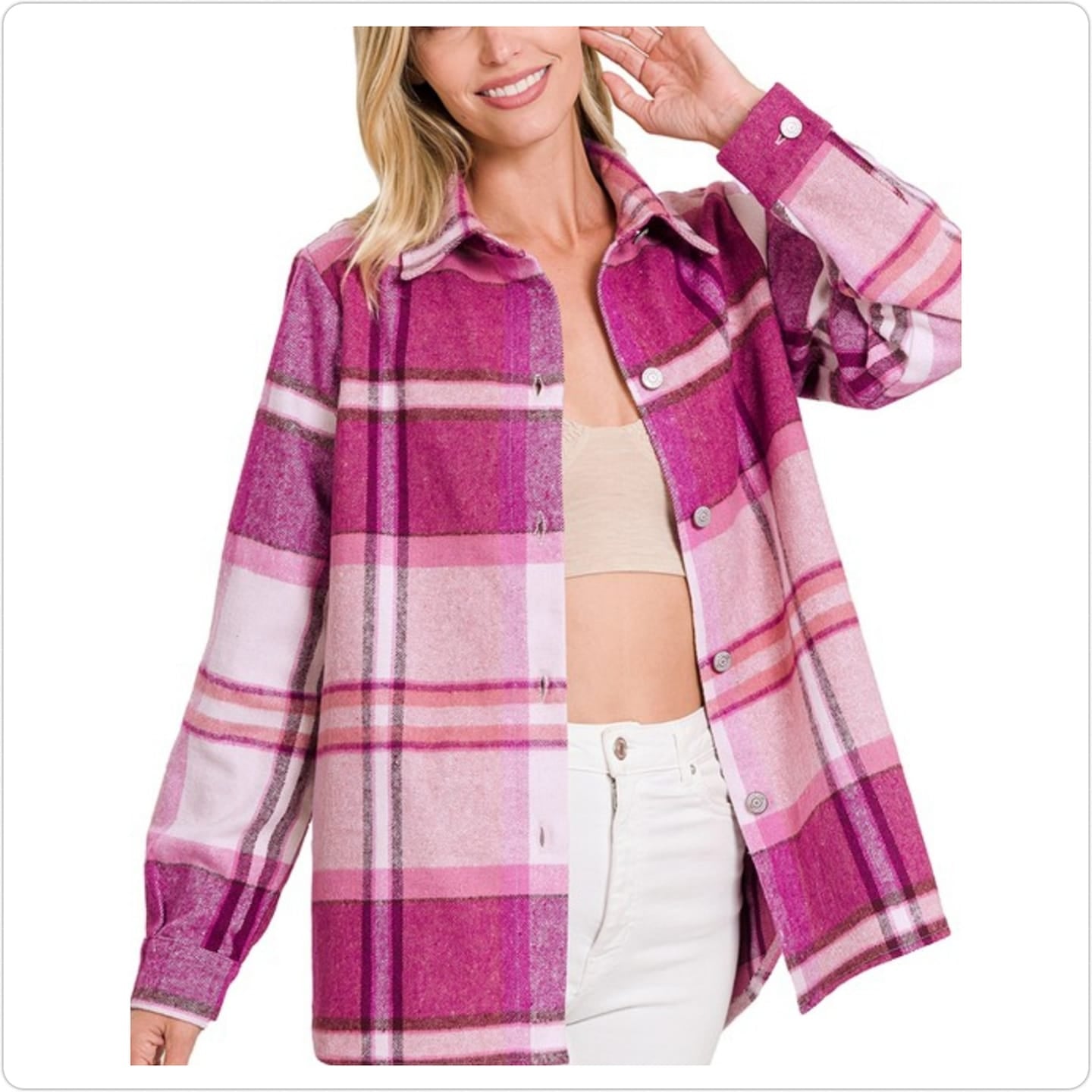 Bubblegum Plaid Shacket