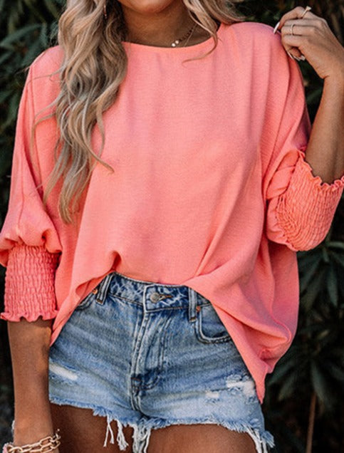 Pink Smocked Wrist Top Presale