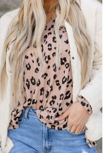 Pink Leopard Terry Top