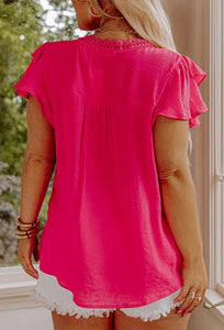 Plus Size Pink Ruffle Top Presale