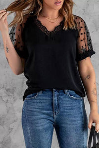 Polka Dot Black Blouse