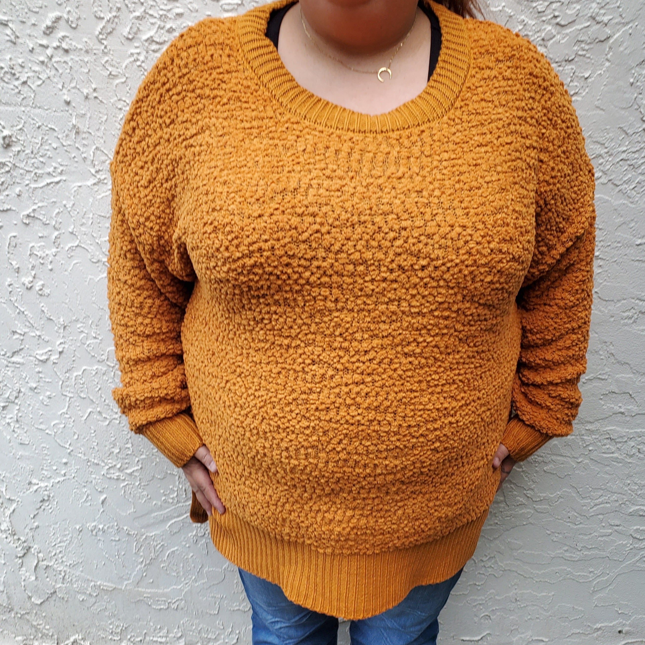 Plus Size Sunshine Popcorn Sweater