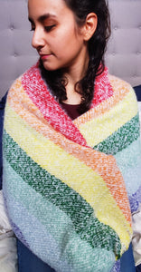 Over-Sized Rainbow Tassel Scarf