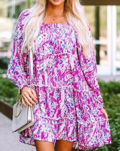 Ruffle Square Neck Dress Presale
