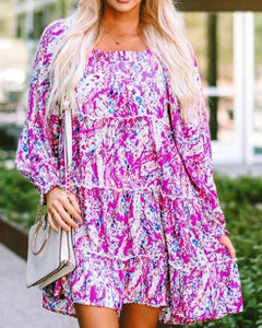 Ruffle Square Neck Dress Presale