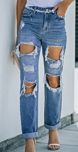 Straight Leg Boyfriend Distressed Jean Presale