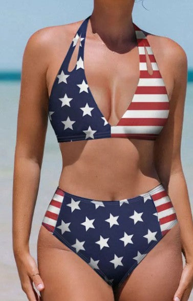 USA Halter Top Bikini Two Piece Set Presale