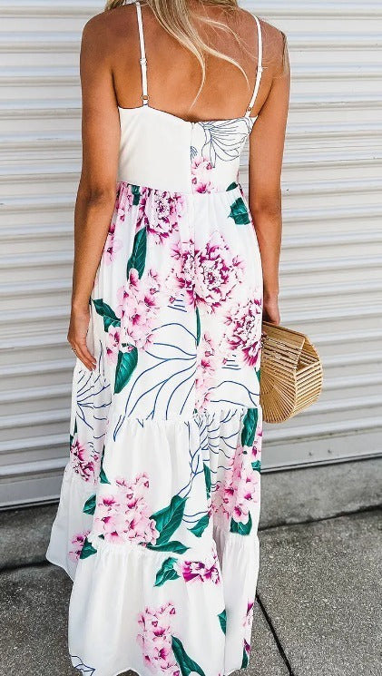 White Floral Maxi Dress Presale